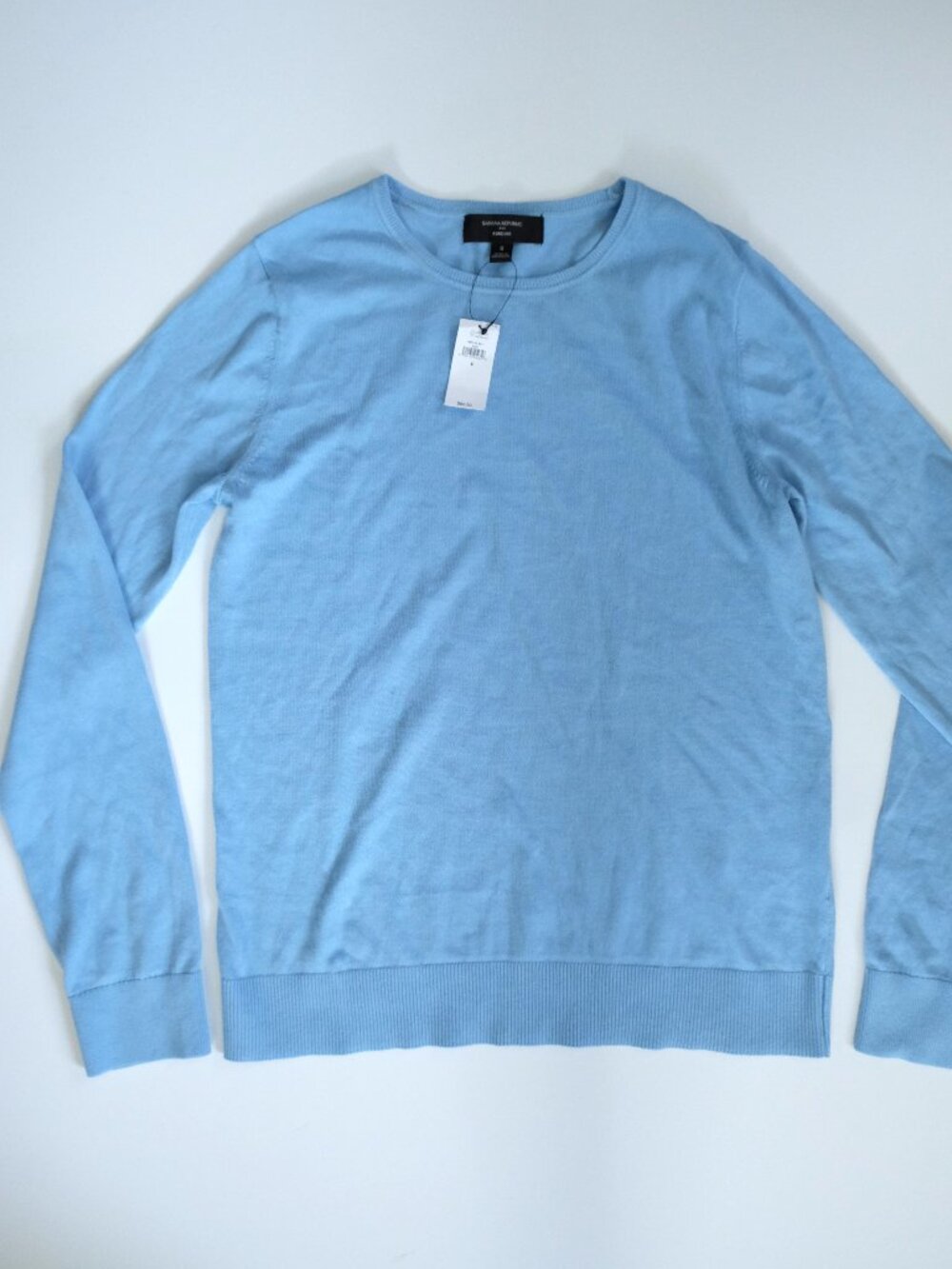 NEW Banana Republic Factory Forever Cotton Crewneck Sweater S Small blue skies